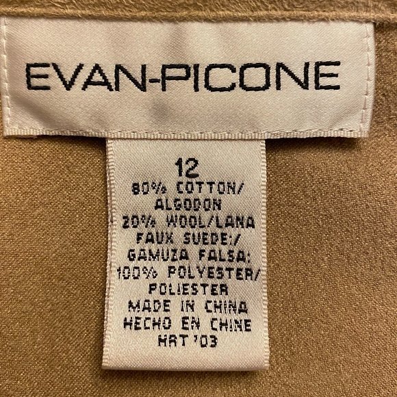 Evan Picone Plaid Cotton/Wool Shacket Size 12 Faux Suede - Picture 10 of 12